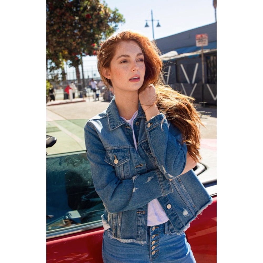 Vervet /New  NIGHT RIDER • POCKETED DISTRESSED DENIM JACKET - Picture 7 of 16